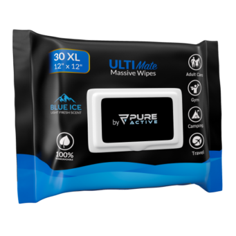 Body Wipes For Men — 30 XXL Blue Ice